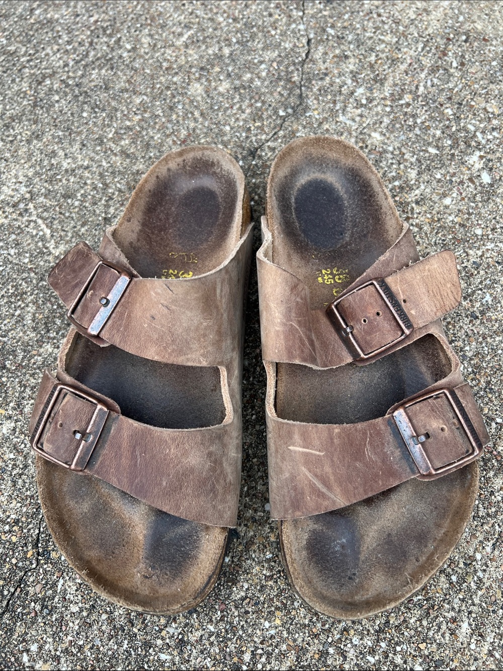 Birkenstock Brown Leather Two-Strap Sandals